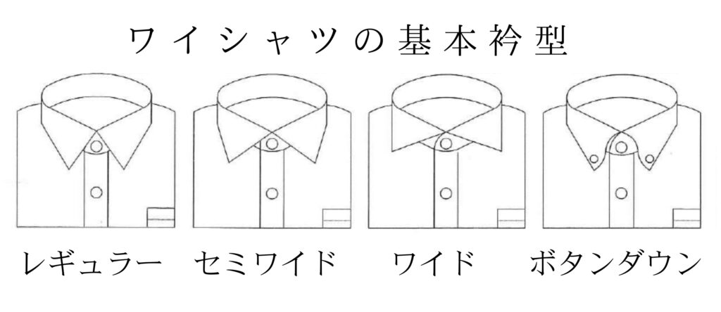 ワイシャツの基本衿型